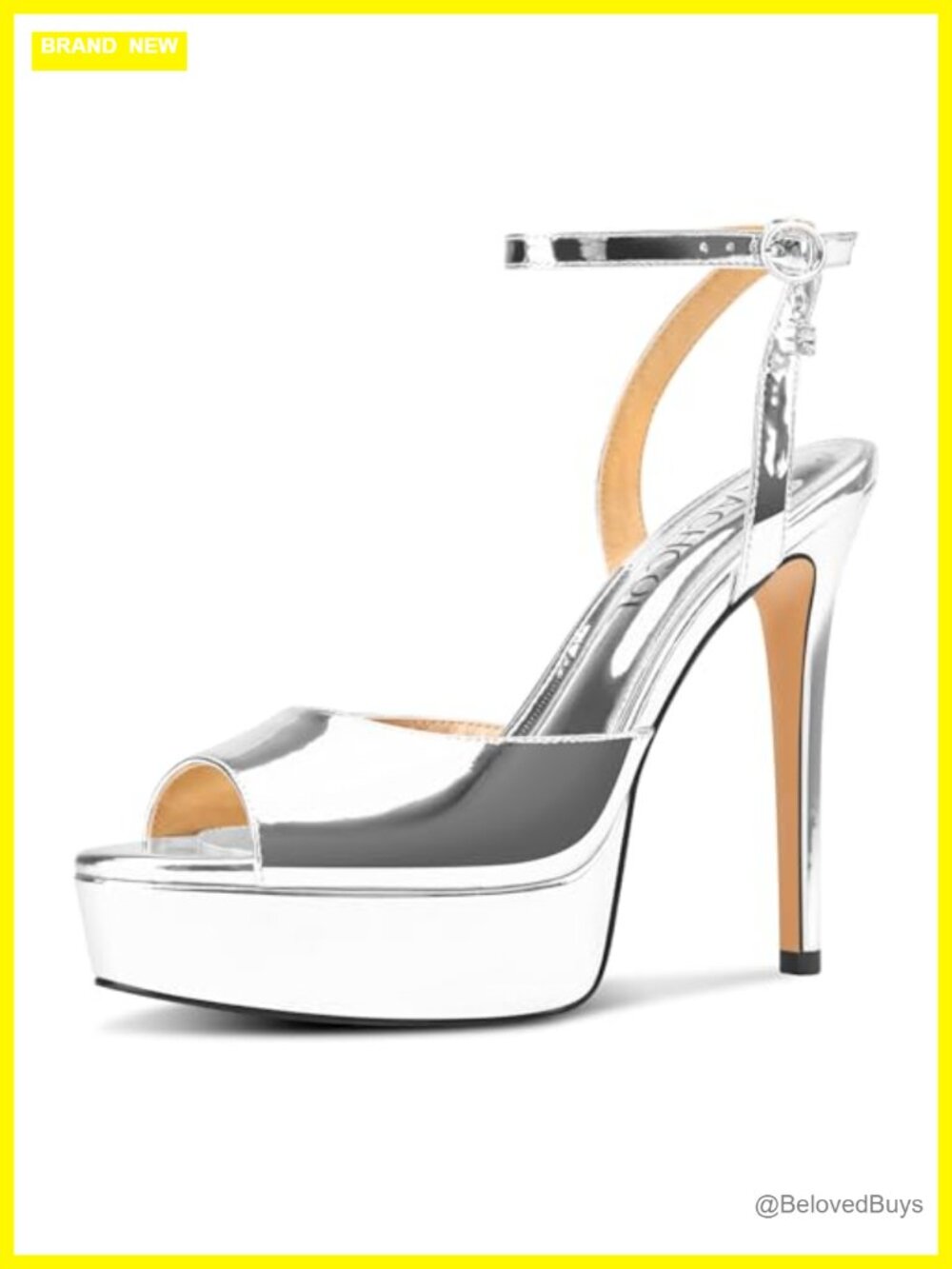 Platform Peep Toe Stiletto Heeled Sandals Ankle Strap Slingback Dress Shoes